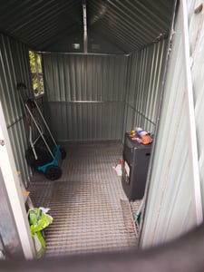 Outsunny Gerätehaus Stahl 4㎡ Gartenschrank mit Fenster Gartenhaus 259x172x222 cm Kunden-Foto 3