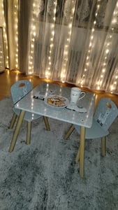KESPER® Kindertisch mit 2 Stühlen mint – Kindersitzgruppe | Kindermöbel-Set für Kinderzimmer & Spielbereich | 3-teilig 1773313 Kunden-Foto 5