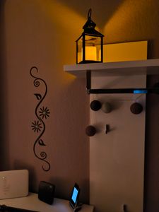 4x LED Laterne Kerze Windlicht Flammenflackern Leuchte Timer Batterie schwarz Kunden-Foto 2