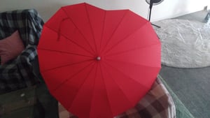 parapluie coeur 110 cm polyester rouge Photo du client 1