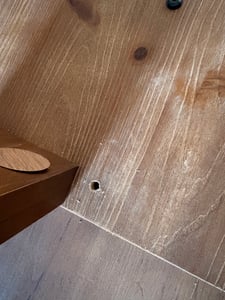 120 cm Esstisch Massivholz, runder Küchentisch, Landhausstil für 4 Personen, rustikaler Tisch mit stabilem Gestell Esszimmer, warme Eichenoberfläche Kunden-Foto 2