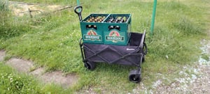 Skladací ručný vozík HyperMotion Black - Prepravný vozík na pláž, kempovanie a nákupy - Nosnosť 80 kg Fotografia od zákazníka č. 9