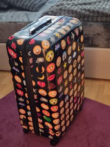 RGL 5188 XXL Reisekoffer Polycarbonat Hartschalen Koffer Abnehmbare Räder Trolley Emoji Kunden-Foto 3