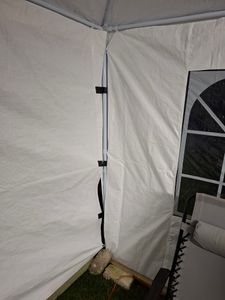 NAIZY Pavillon Wasserdicht - Partyzelt Gartenpavillon mit 8 Seitenwänden Camping Festpavillon für Garten, Party, Hochzeit (3 x 3m mit 4 Seitenwände, Weiß) Kunden-Foto 1