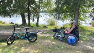 HillMiles E Bike, E-Bike Klapprad mit 36V 13Ah Akku bis zu 80-100km, 20 *3.0 Zoll, 7-Gang SHIMANO, 250W Motor & 25km/h MilePort 1 Kunden-Foto 3