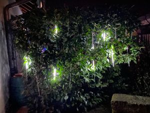 2,4 metra, lampki choinkowe, 192 diod LED, dekoracja świąteczna, lampki w kształcie kryształków lodu, dekoracja na zimę, Halloween, do dekoracji dachu, okien, ogrodu, balkonu, światło ciepłej bieli Zdjęcie produktu od klienta nr 1