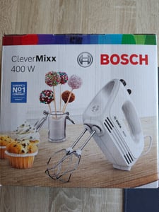 Bosch MFQ24200, Handmixer, Gebürsteter Stahl, Weiß, Schlagen, Kneten, Mixen, Rührer, Tasten, Leiter, Metall, Kunststoff, 400 W Kunden-Foto 1