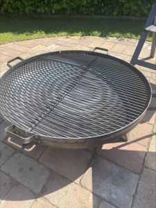 Griglia con 4 maniglie in acciaio grezzo da 60 cm per griglia da fuoco Foto del cliente 2