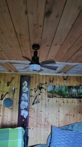 Ventilatore da soffitto silenzioso con illuminazione E27 40W, lampada da soffitto con telecomando per ventilatore, ventilatore da soffitto con luce dimmerabile CCT timer 3 livelli, bianco Foto del cliente 3