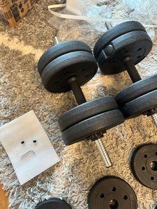 SONGMICS Hantelset, Hanteln mit Verbindungsstahlrohr, 2-in-1-Kurzhantel, 2 x 15 kg, Workout, Fitnesstraining, Gewichtheben für Zuhause Kunden-Foto 3