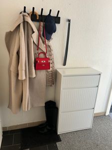 SoBuy Schuhkipper mit 2 Klappen Schuhablage Schuhschrank schmal Schuhregal Schuhkommode Schwarz BHT ca. 61x101x26cm FSR165-SCH Kunden-Foto 1