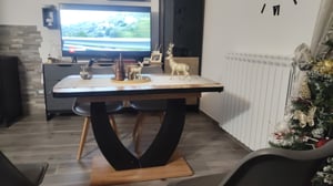 Esstisch Vicco Fenaro Goldkraft Eiche/Schwarz 120 x 80 cm ausziehbar, Model 58025 Kunden-Foto 1