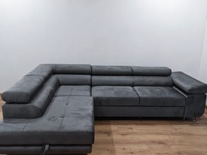 Masseno narożnik SELVA L-S z funkcją spania w kształcie litery L, sofa z pojemnikiem na pościel, sofa do salonu, kanapa, sofa rozkładana, zestaw wypoczynkowy - szary, MONOLITH 85 + MONOLITH 84 Zdjęcie produktu od klienta nr 1