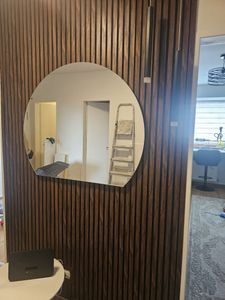 HEXIM Akustikpaneele 278x60cm - flexible Lamellenwand Holz MDF Wandpaneele Lamellenverkleidung Wandverkleidung Innendekoration schalldämmend (1.67m²  Palomino) Kunden-Foto 5