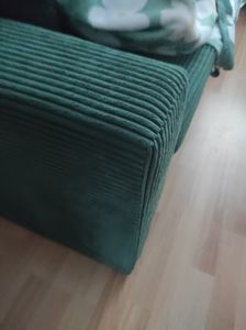 Sofa 2-Sitzer mit Schlaffunktion und Bettkasten DORMA 148x86cm Komfortables Schlafsofa, kleines Sofa mit Bettkasten platzsparend, Couch Olivgrün, Grün Kunden-Foto 4