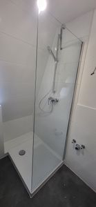 Walk in Dusche 75 x 195 cm Duschabtrennung Duschwand Seitenwand Duschtrennwand 6mm NANO klares Glas SA Kunden-Foto 1