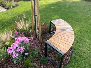 Banc de jardin COSTWAY sans dossier, banc résistant aux intempéries, banc en bois pour 2 à 3 personnes pouvant supporter jusqu'à 360 kg, banc de terrasse ou de parc en bois d'acacia Photo du client 1