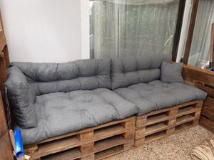 Pillows24 - Palettenkissen wasser- und UV-beständig - 8ER SET | Polster für Europaletten 120x80 - Palettenmöbel - Outdoor/Indoor, Graphit Kunden-Foto 4