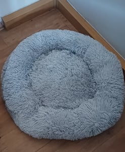 SWANEW Hundebett Hundebetten Hundekissen LUXUS Katzenbett Plüsch Schlafplatz Haustierbett hellgrau 60cm Kunden-Foto 1