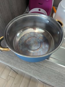 Set de casseroles, set de poêles 12 pièces | Set de casseroles | Casseroles avec couvercle en verre | Convient pour induction | Bleu-or, acier inoxydable | Retoo Photo du client 1