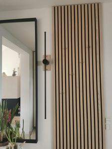 ZMH LED Wandleuchte Schwarz 100CM Lang Innen Wandlampe Wohnzimmer Schwenkbar Minimalistische Nachtlampe Warmweiß 3000K Bettlampe 8W für Schlafzimmer Wohnzimmer Flur Arbeitszimmer Treppenhaus Kunden-Foto 1