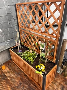 Merxx Rankgitter, groß, Pflanzkasten mit Rankgitter, Aluminium/Akazie Kunden-Foto 2