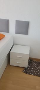STIV Möbel | Szafka nocna Biały Mat 40x59 cm | 2 szuflady i 1 otwarta półka | Nowoczesna szafka do sypialni Zdjęcie produktu od klienta nr 1