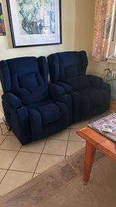COMHOMA Poltrona rilassante poltrona massaggiante in piedi poltrona reclinabile TV con massaggio poltrona ergonomica connessione USB Superficie tessut Foto del cliente 3