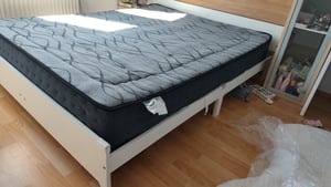 DEWINNER, Matratze Geräuschlose 160x200, Höhe 25 cm, Gedächtnisschaum, Hautfreundliches Graues Obermaterial, Fester Komfort, Atmungsaktiv, 7 Zonen Kunden-Foto 2