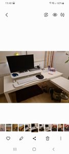 Rialzo per scrivania con postazione di lavoro seduta-in piedi - scrivania ergonomica regolabile in altezza - larghezza 95 cm Foto del cliente 2