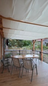 Floracord Rechteckig Polyester (PES) 140,0 g/m² cremeweiß 330x96 cm wasser- und windabweisend Kunden-Foto 1