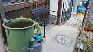 DEGAMO Gartenbank Parkbank Alubank ATLANTA 2-sitzer 123cm, Aluminium schwarz, wetterfest Kunden-Foto 3