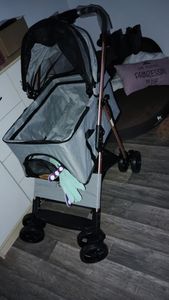 LOVPET® Hundewagen 2in1 Hundebuggy Hundebox Transporttasche Faltbar klappbar bis 20 kg Haustiere Buggy mit Netzfenstern & Regenschutzabdeckung Jogger Katzenbuggy für kleine Hunde Katzen Kunden-Foto 2