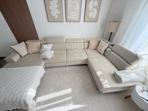 Masseno Ecksofa SIENA L-S mit Schlaffunktion U-Form, Sofa mit Bettkasten, Wohnzimmersofa, Couch, Soffa, Bettsofa, Couchgarnitur- Blau, MONOLITH 77 Kunden-Foto 1