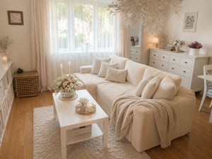 VASAGLE Modulares Sofa, Ecksofa mit Liege links, 244 cm breit, vakuumverpackt, keine Montage erforderlich, weiß Kunden-Foto 2