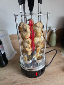 Döner Grill Elektrisch 1000W Edelstahl Vertikal Schaschlik Gyros BBQ Kunden-Foto 1