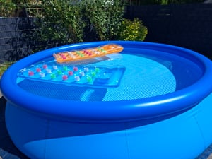 Intex 28026 Poolabdeckung,blau,  Material: Vinylfolie, 396x396x30 cm Kunden-Foto 4