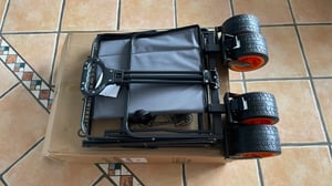 Sumasoma 120L Bollerwagen Faltbar 150KG Belastbar mit Große Breiten Rädern und Bremse, Großer Camping Wagen für Strand mit Verstellbarem Griff, Grau Kunden-Foto 1