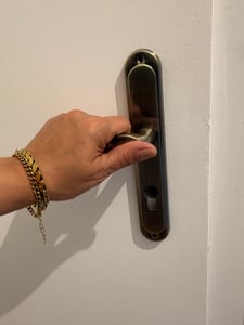 Türgriff Türbeschlag Drückergarnitur Türklinke Türdrücker Patina BB-Buntbart 72mm NAT Kunden-Foto 1