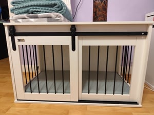 Gabbia per cani PawHut per uso domestico, cuccia con ingresso, per cani di peso inferiore a 30 kg Foto del cliente 1