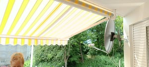 VANA Markisenstoff mit Volant für 3 x 2,5 m Markisen Markisenersatzstoff fertig genäht Maß Bespannung 2,82 x 2,5 m Volant 2,82 x 0,21 m Design SPD003 Kunden-Foto 1