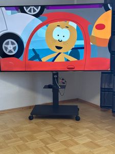 WISFOR TV Ständer Holz, TV Standfuss Höhenverstellbar Fernseher Halterung mit Ablage Universal für 32”-65”, VESA 600x400mm, bis Max 40kg Kunden-Foto 2