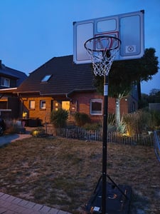 COSTWAY Basketballkorb, Basketballständer 135/143-305 cm höhenverstellbar, Basketballkorb mit Ständer, 2 Rädern & Gewichtssack, Basketballanlage Kunden-Foto 4