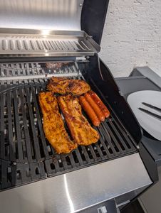 Elektrogrill Enders eFlow Pro 2 Turbo silber 3 kW inkl. Deckelthermometer, Fettauffangschale, Grillrost, Hochleistungshitzezone, klappbarer Seitentisch, Warmhalterost Grillrost Gusseisen emailliert Kunden-Foto 3