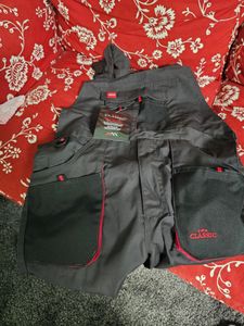 Arbeitslatzhose mit Kniepolstertaschen grau/rot 54 Kunden-Foto 3