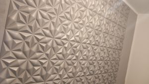 DECCART | Panneaux muraux 3D & plafond ONYX | Plafonds décoratifs en mousse de caseton | Blanc | SET 48 x 50x50cm | 12 m² | Photo du client 1