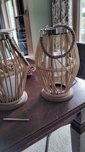 Große Holzlaterne für die Terrasse, Bambuslaterne, Kerzenständer, Boho Garten Kunden-Foto 1