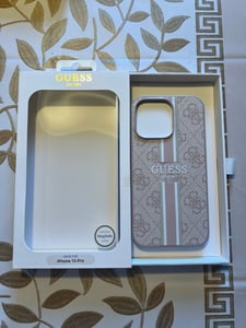 Guess Guhmp13Lp4Rpsp Hülle Für Iphone 13 Pro / 13 - Rosa 4G Bedruckte Streifen Magsafe Kunden-Foto 2