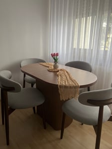 Tribesigns Esstisch für 4 Personen, 120 cm rustikaler Küchentisch aus Holz mit Holzsockel, kleiner Esstisch für Esszimmer, Küche, Wohnzimmer, Braun Kunden-Foto 1