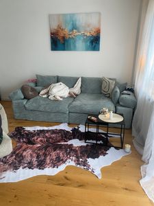 Carpetsale24 Kunstfell Teppich Fellimitat Rinderfell Kuhfell Zebrafell Tigerfell Waschbarer Teppich Kaminteppich Digitaldruck Grösse: 150x200 cm Kunden-Foto 1